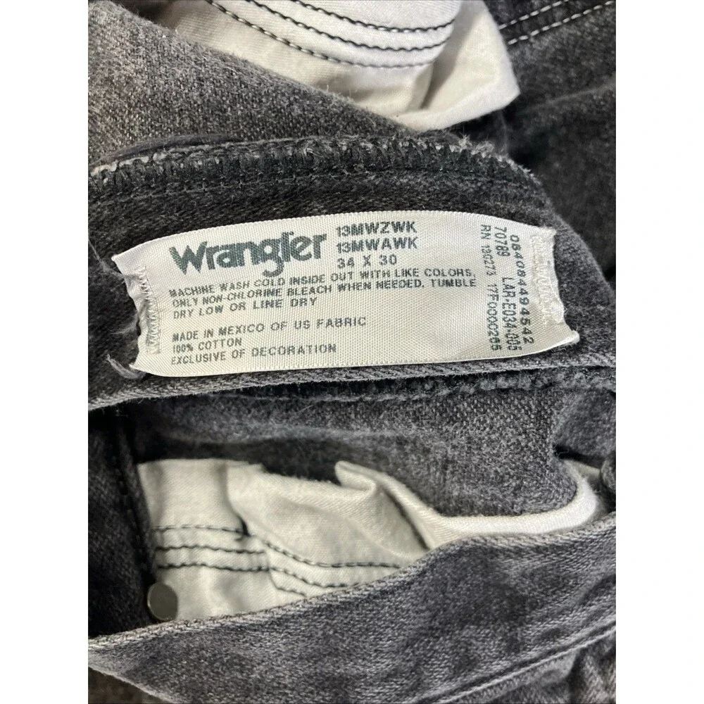 Wrangler Cowboy Cut Original Fit Black Jeans Mens 34x30 13MWZWK Heavyweight